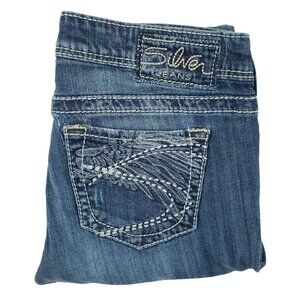Silver Jeans Co Jeans Women 29x33 Aiko Bootcut Embroidered Whiskered Low Rise